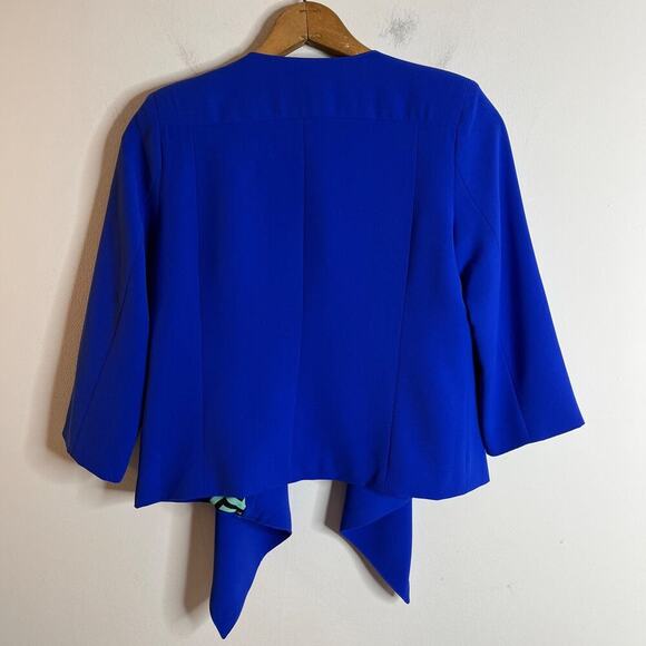 Sugarlips Women's Blazer Jacket XS Royal Blue Waterfall Open Cropped 3/4 Sleeve - Picture 4 of 5